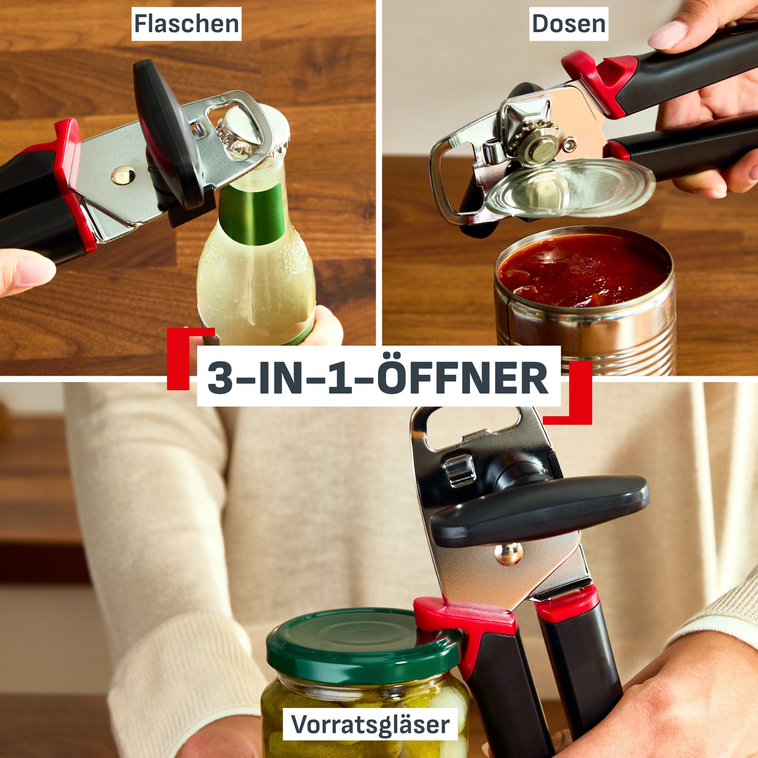 Tefal Dosenöffner Ingenio+, hitzebeständig bis 230°C, spülmaschinenfest, verstärktes Nylon