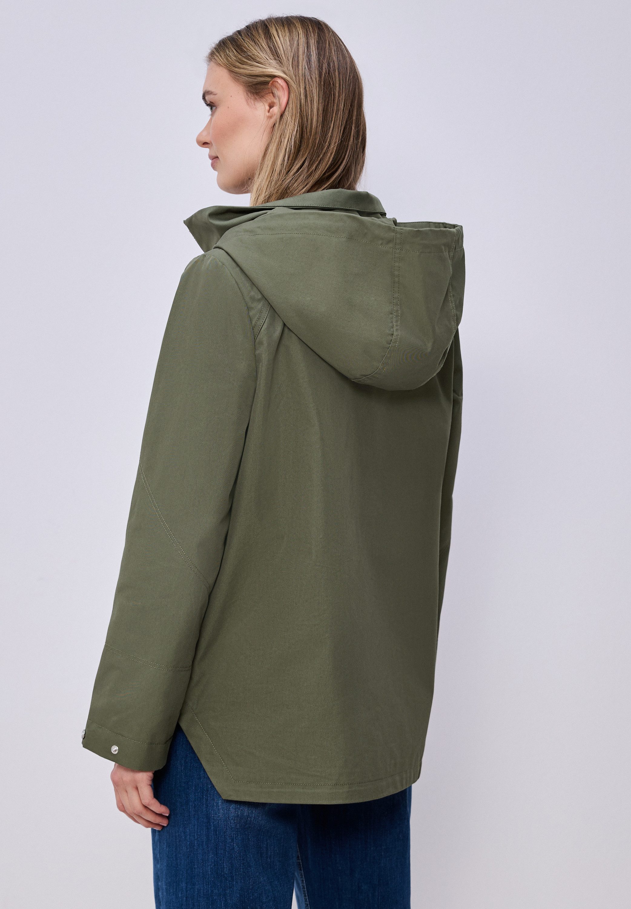 STREET ONE Parka mit seitlichen Zipper‑Taschen und Nieten‑Details an den Ärmeln