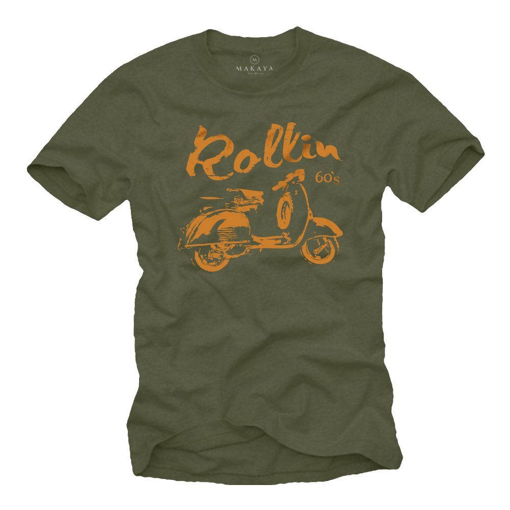 MAKAYA Print-Shirt Vintage Roller T-Shirt Herren günstig online kaufen