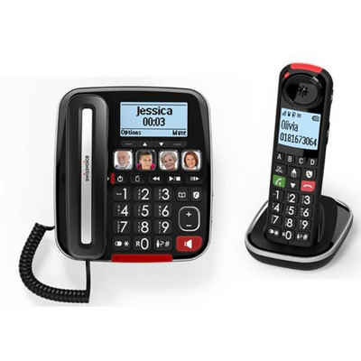 Swissvoice Schnurgebundenes Seniorentelefon Seniorentelefon (Anrufbeantworter, Foto-Tasten, Freisprechen)