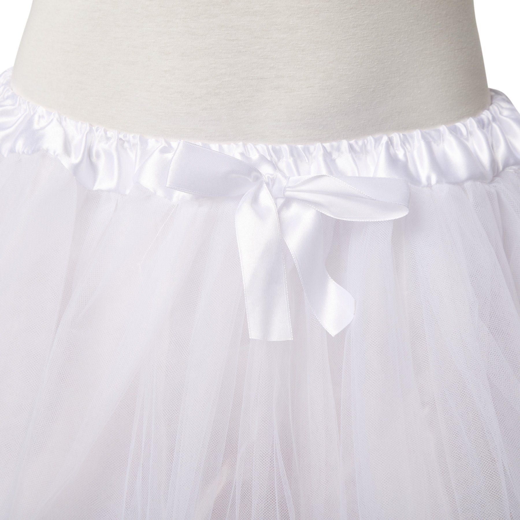 dressforfun Minirock Ballettrock, Tutu aus 3-lagigen Tüll, Angenehm dank Gummizug (Tutu, Konfektionsgröße XXL in weiß) Mit eingenähtem Satinunterrock, Schönes F – Bild 4 von 5