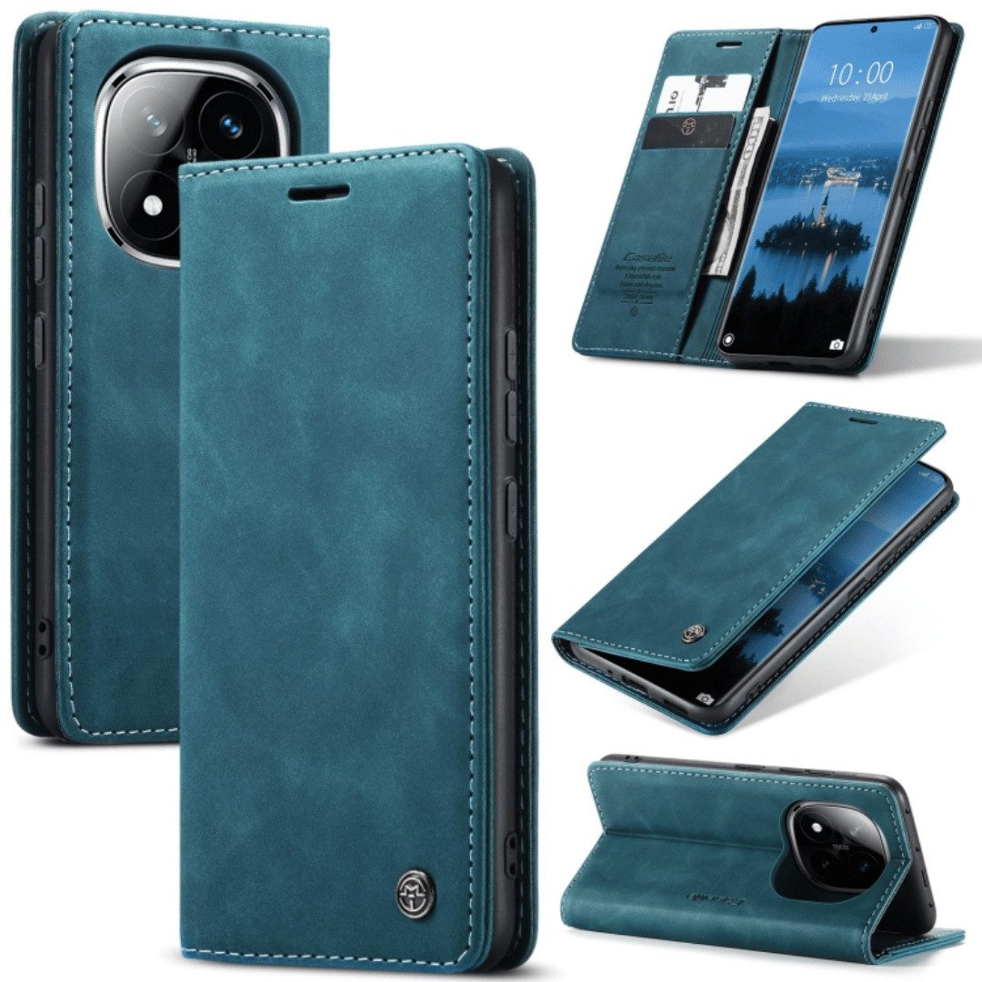 SmartUP Smartphone-Hülle für Xiaomi Redmi Note 14 Pro 5G Klapphülle Fliphülle Tasche Case Cover 6,67 Zoll, Integrierte Standfunktion, zwei Kartenfächer