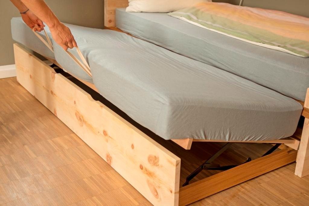 geborgenschlafen Ausziehbett LUNA DUO - Gästebett, Kinderbett, Massivholz, Hergestellt in Deutschland
