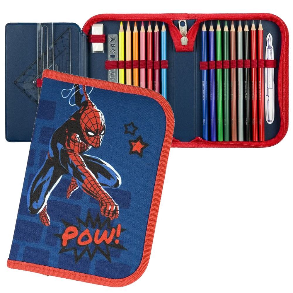 MARVEL Federtasche Federtasche gefüllt Marvel Spider-Man Kinder Federmappe Schule