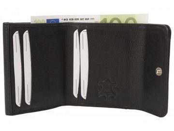 Ware aus aller Welt Geldbörse schwarz kleines Portemonnaie Minibörse aus feinem Nappa Leder