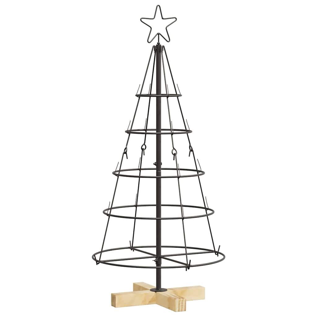 vidaXL Künstlicher Weihnachtsbaum Weihnachtsdeko mit Ständer Schwarz 90 cm Stahl