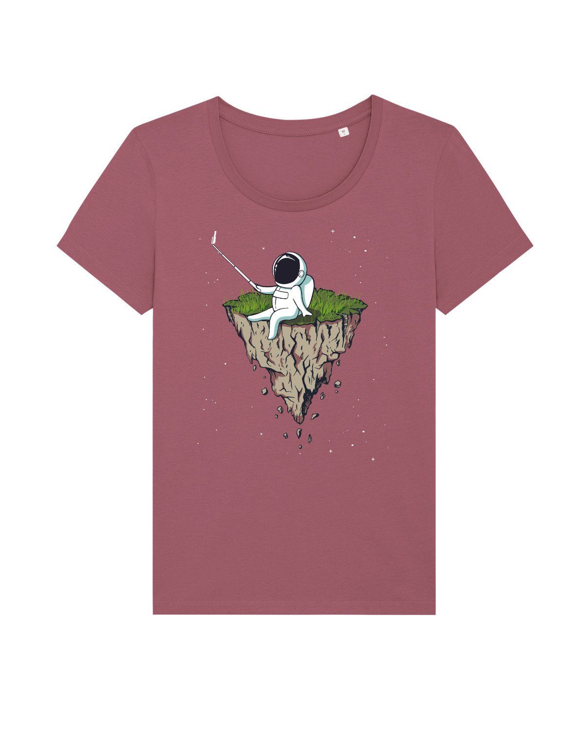 wat? Apparel Print-Shirt Selfie Astronaut (1-tlg) Hibiscus Rose