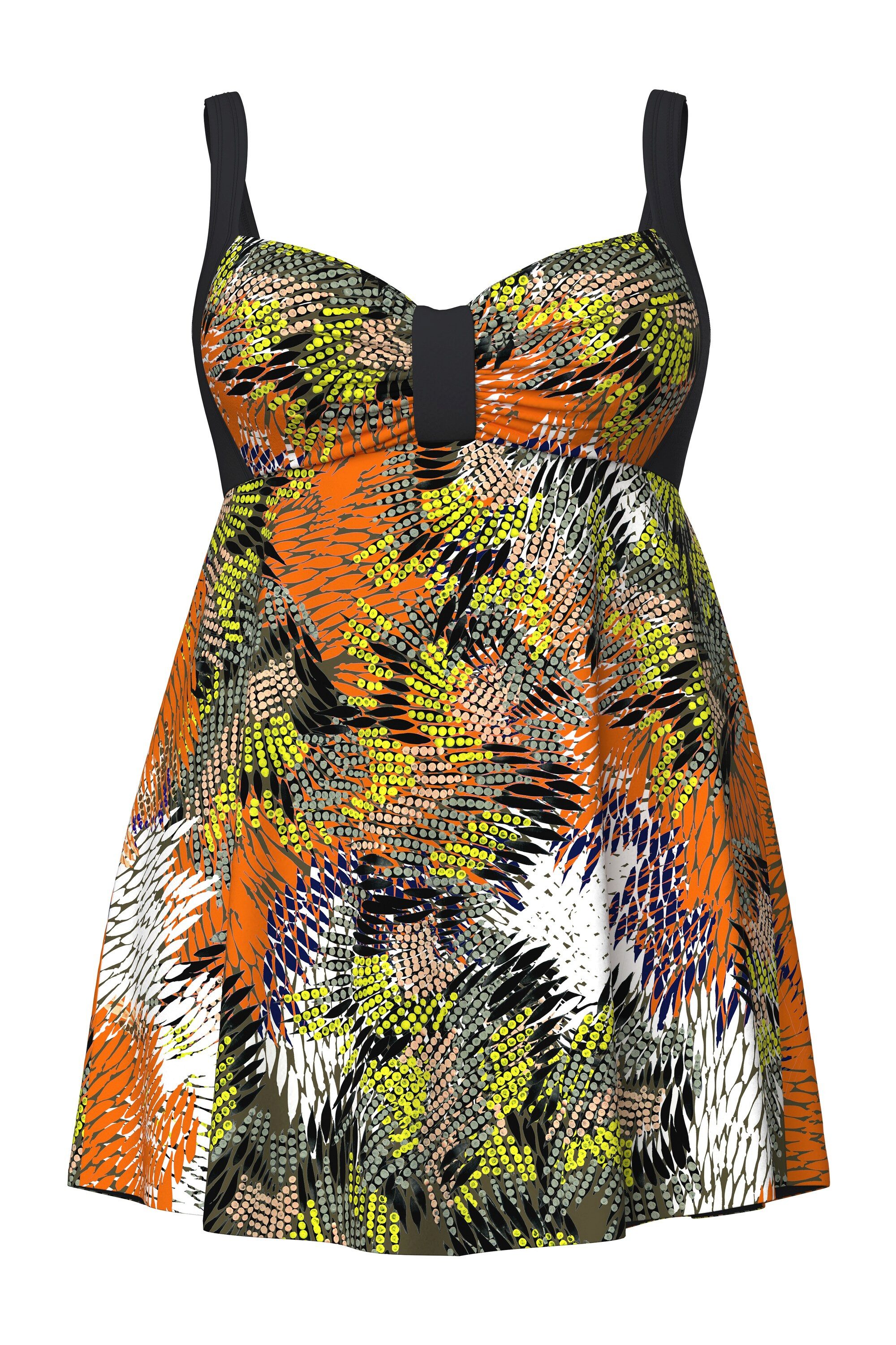 Ulla Popken Badekleid Badekleid Dschungel Softcups recycelt