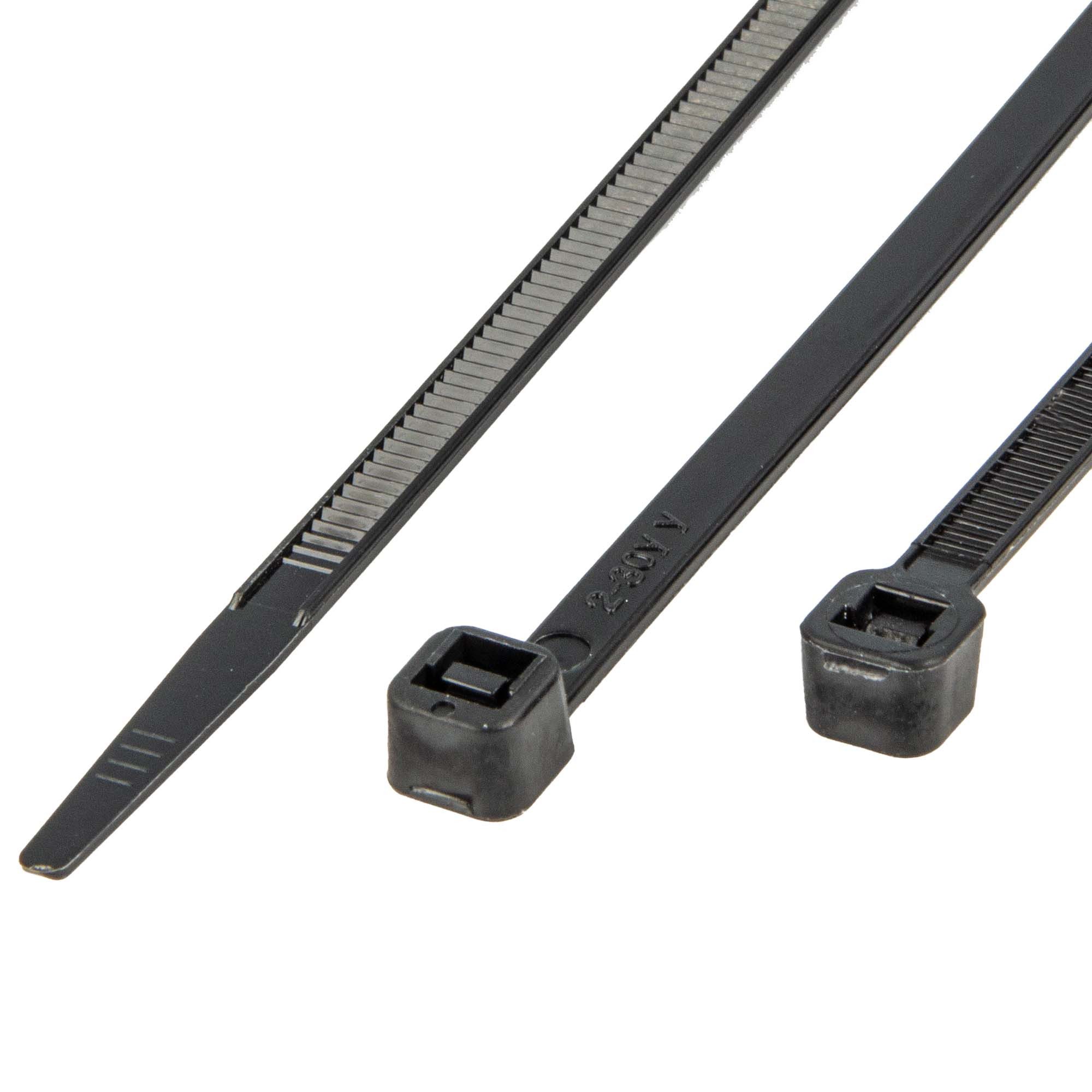 MASTERPROOF PROFESIONAL Kabelbinder Kabelbinder-Set 60-teilig, Nylon, schwarz, 2,5 mm x 100/150/200 mm