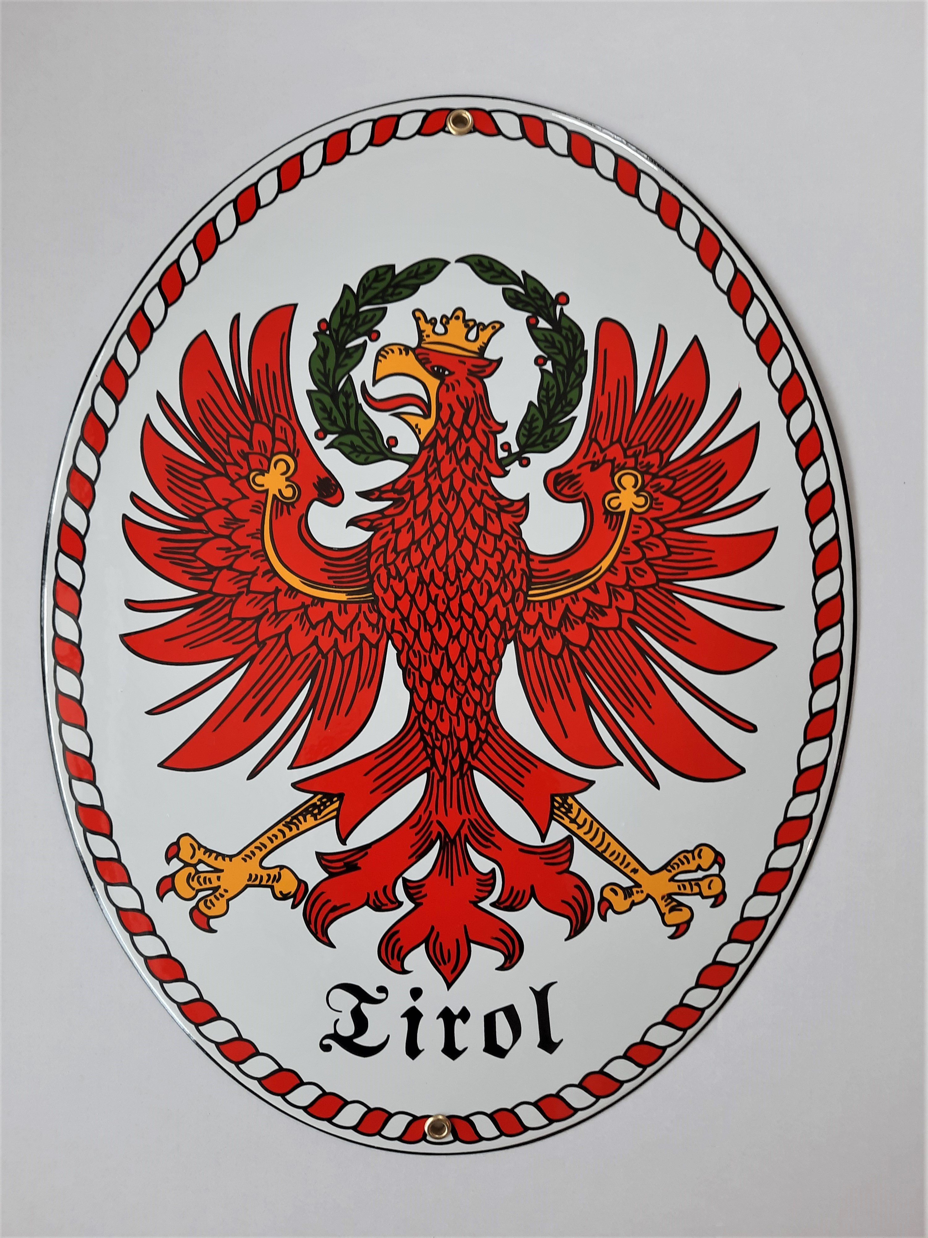 Elina Email Schilder Hinweisschild "Tirol", (Emaille/Email)