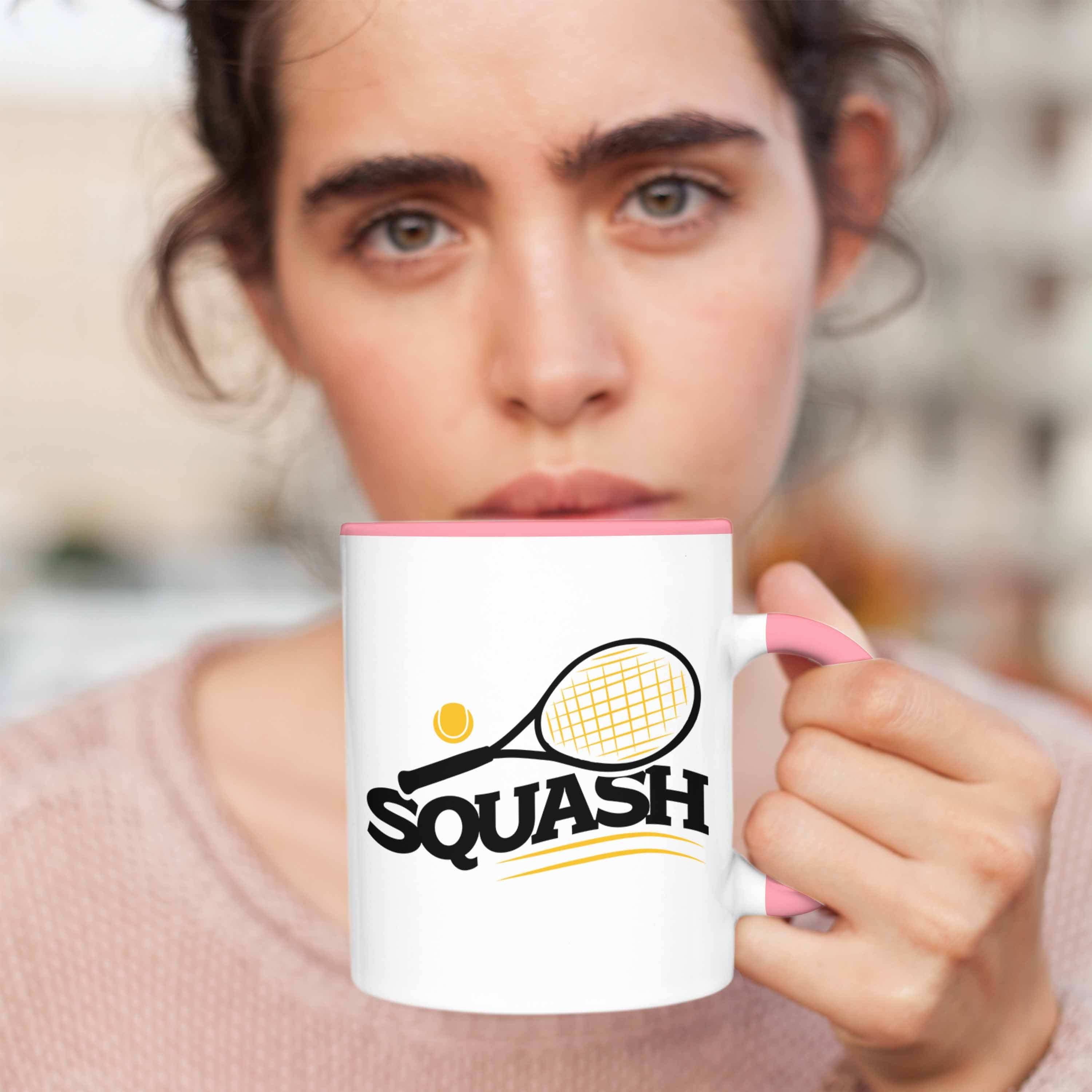 Lustige Trendation Rosa Squash-Tasse Squash-Spieler Tasse für Geschenk