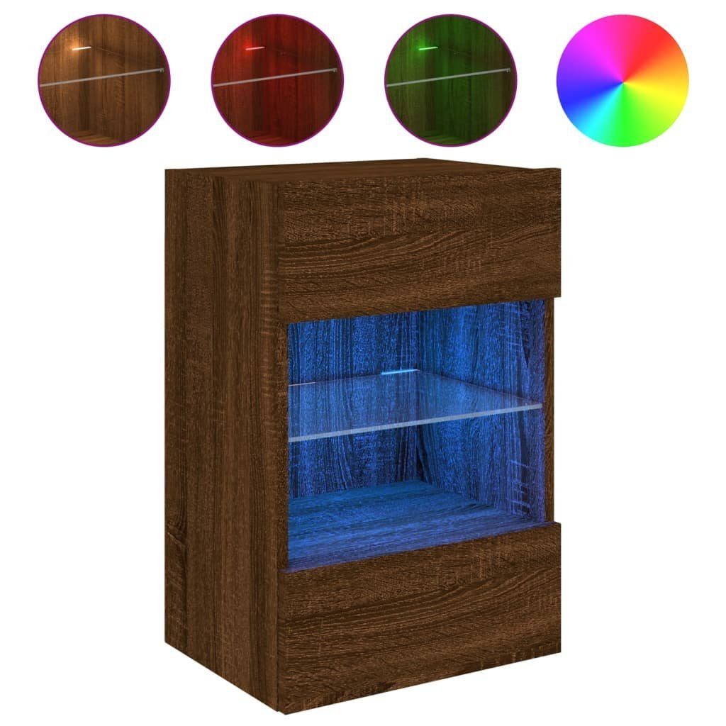 vidaXL TV-Wand TV-Wandschrank mit LED-Leuchten Braun Eichen-Optik 40x30x60,5cm, (1-St)