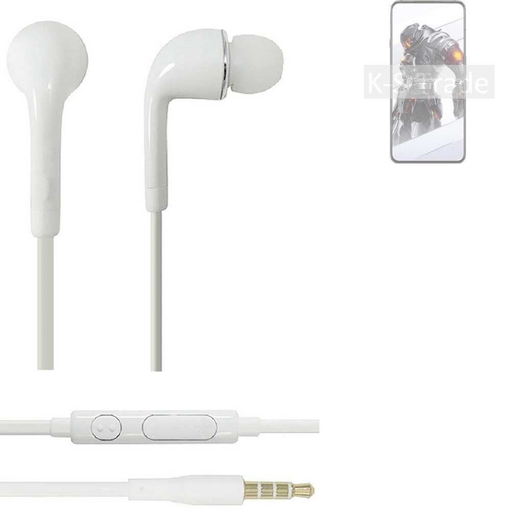 K-S-Trade für nubia Red Magic 7S Pro In-Ear-Kopfhörer (Kopfhörer Headset mit Mikrofon u Lautstärkeregler weiß 3,5mm) | In-Ear-Kopfhörer