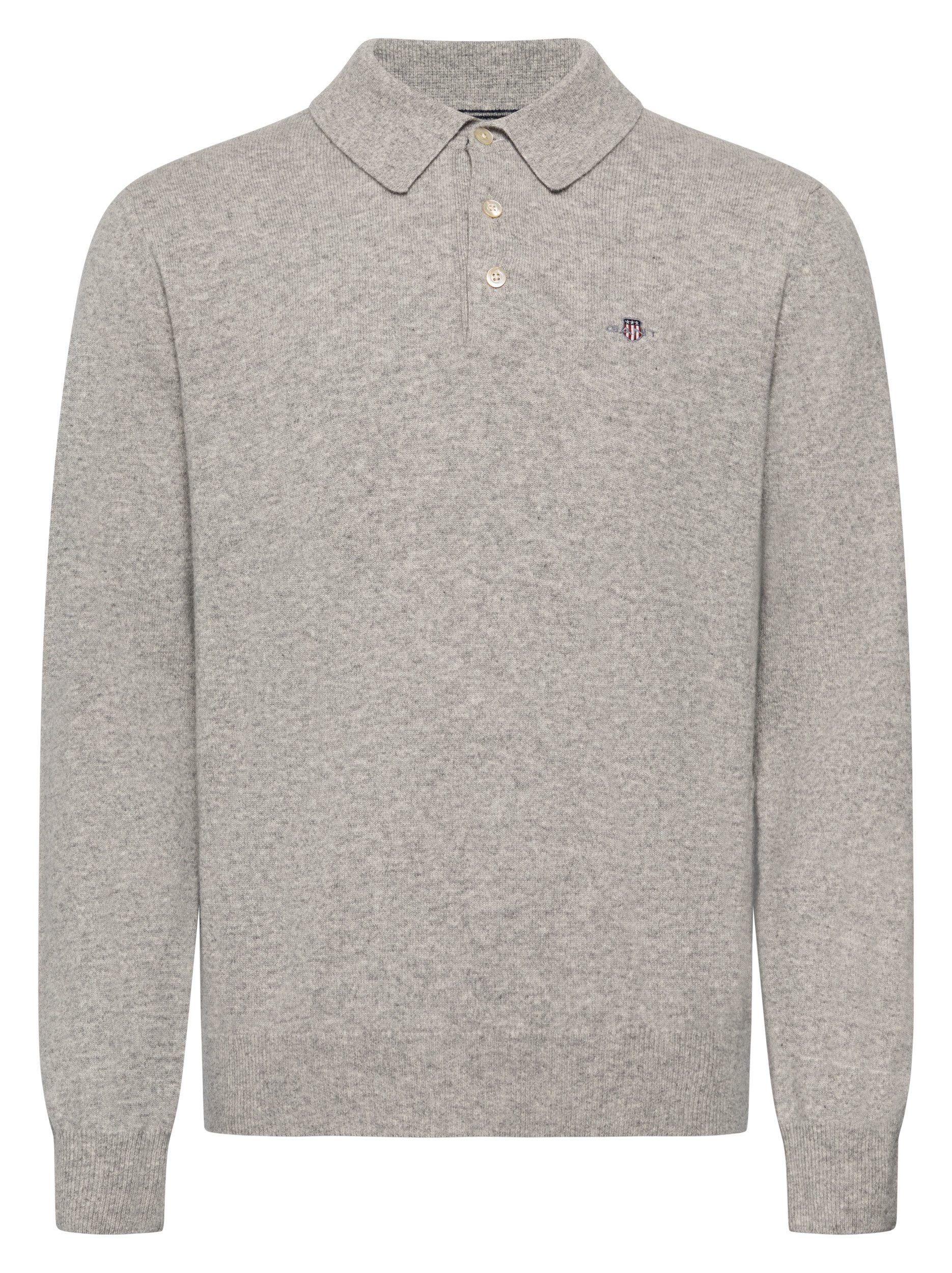 Gant Polokragenpullover SUPERFINE LAMBSWOOL melierte Optik, normale Passform