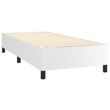 vidaXL Bett Boxspringbett mit Matratze Weiß 80x200 cm Kunstleder