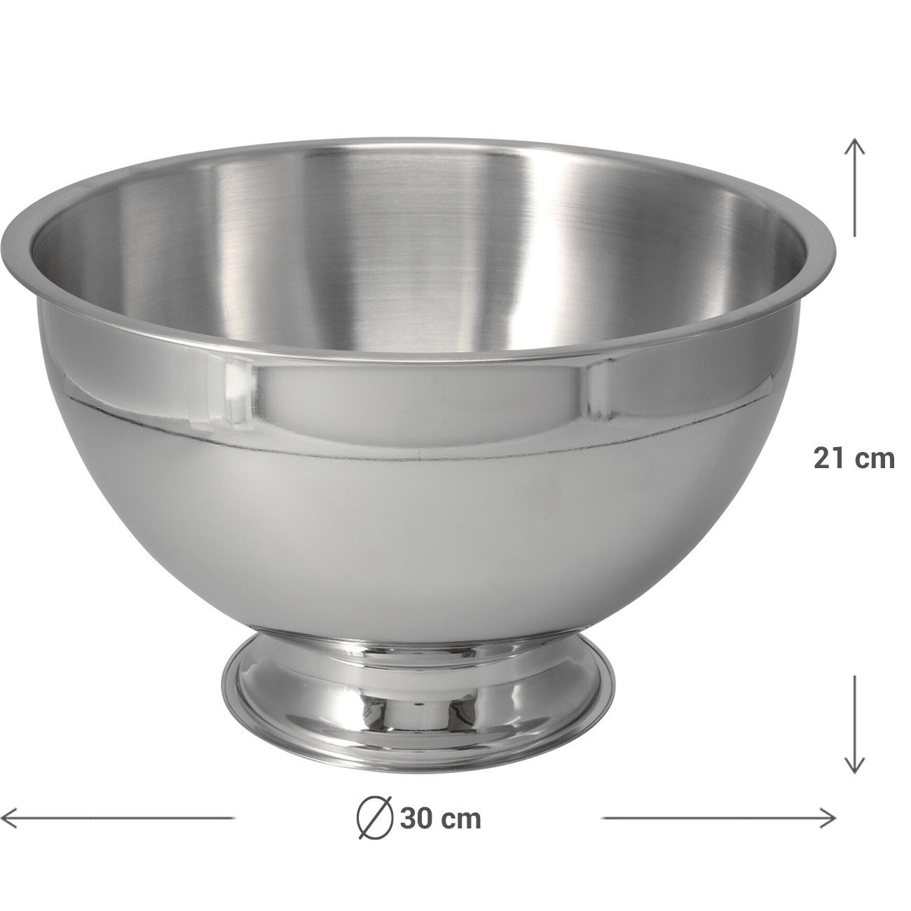 Excellent Houseware Wein- und Sektkühler Edelstahl Sektkühler mit Standfuß Ø 30cm-Weinschale Flaschenkühler, Edelstahl-Champagnerkühler Ø 30 x 21cm, Isolierend, – Bild 2 von 2