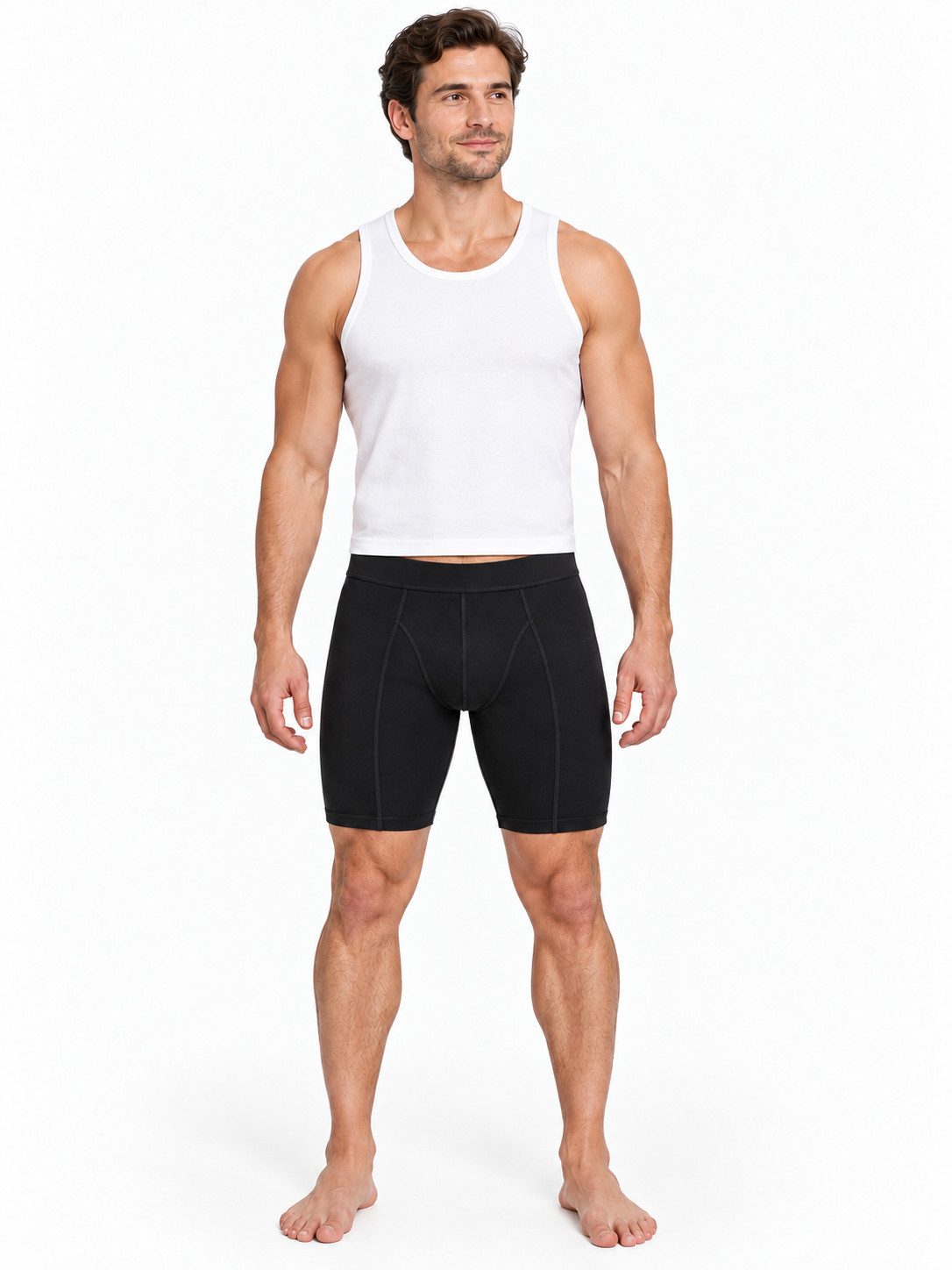 Tutku Elit Langer Boxer 3er-5er Pack Herren Boxershorts langes Bein – Schwarz, Weiß, Navy Blau (5-St) Langes Bein-Design - Elastische Taille – Bild 5 von 5