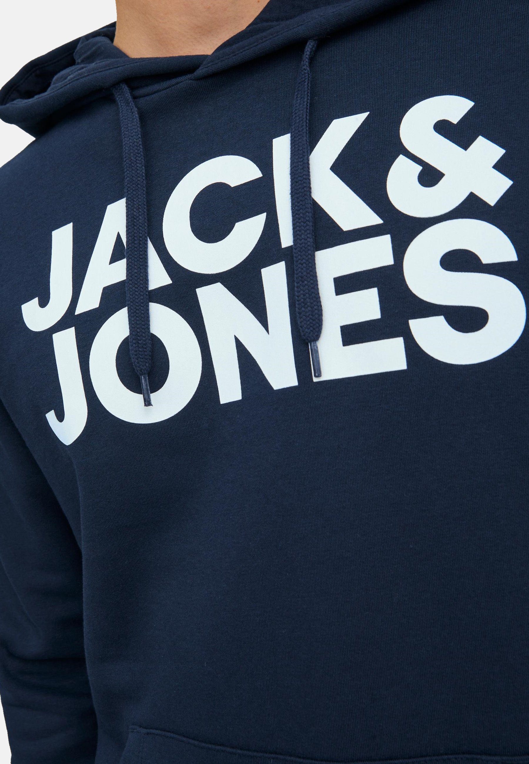 Jones & Sweater Sweater Hoodie LOGO SWEAT Blazer Jack LP JJECORP Hoodie Pullover (1-tlg) Navy