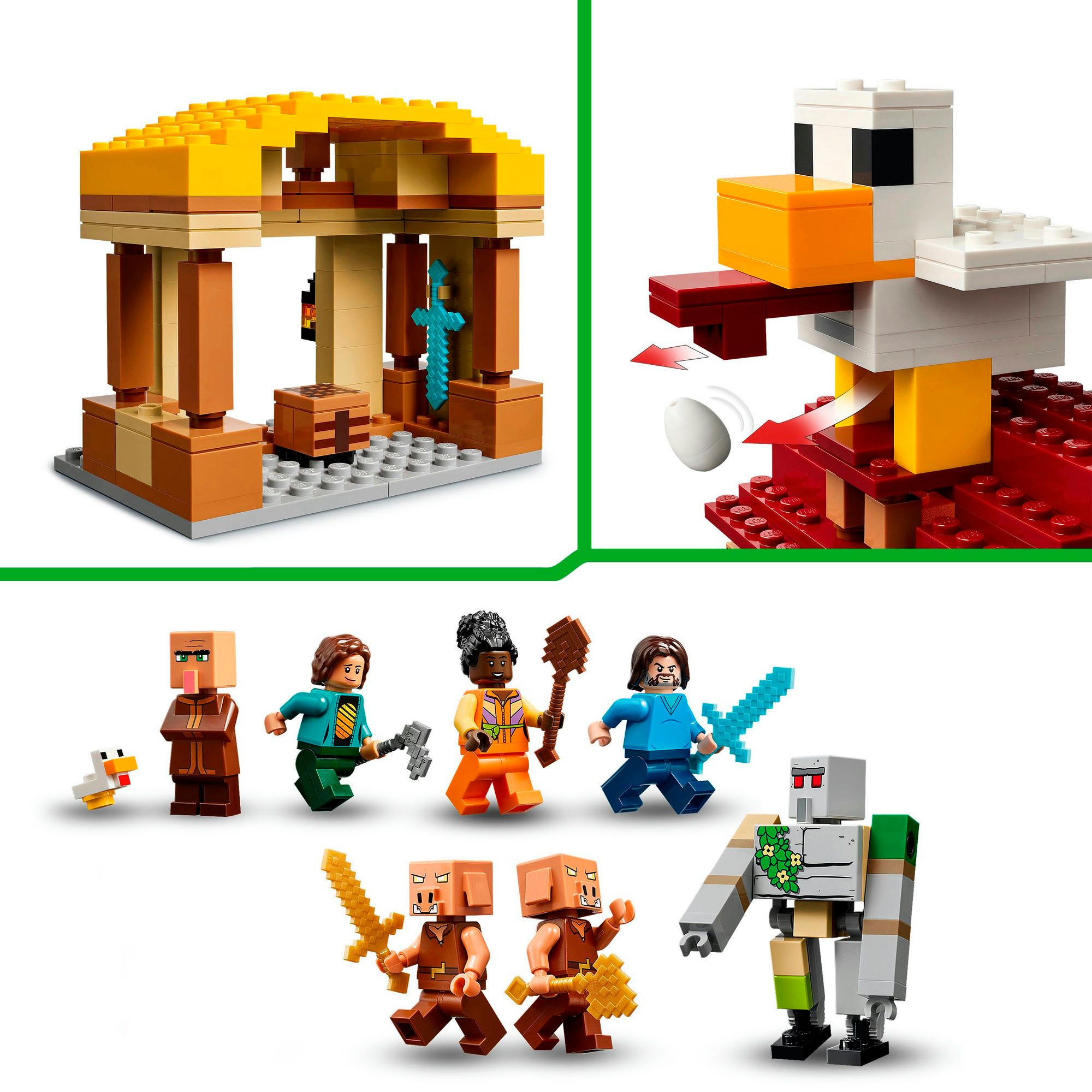 LEGO® Angriff des Ghast-Ballons (21273), LEGO Minecraft Konstruktionsspielsteine, (555 St), Made in Europe – Bild 5 von 5