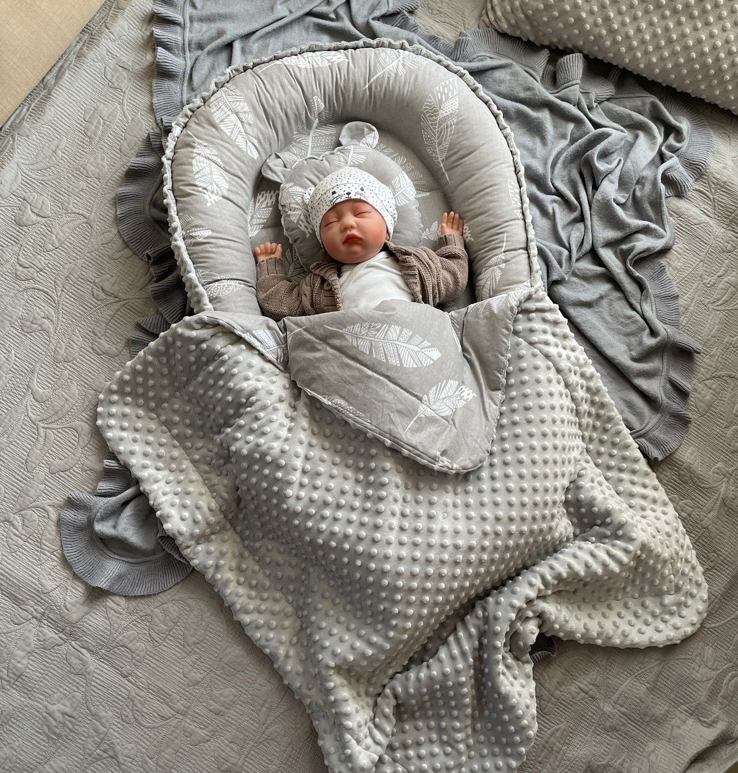 Loolay Bettnestchen MINKY/ Baumwolle BABYNEST Babykokon Geschenk Babyaussta günstig online kaufen