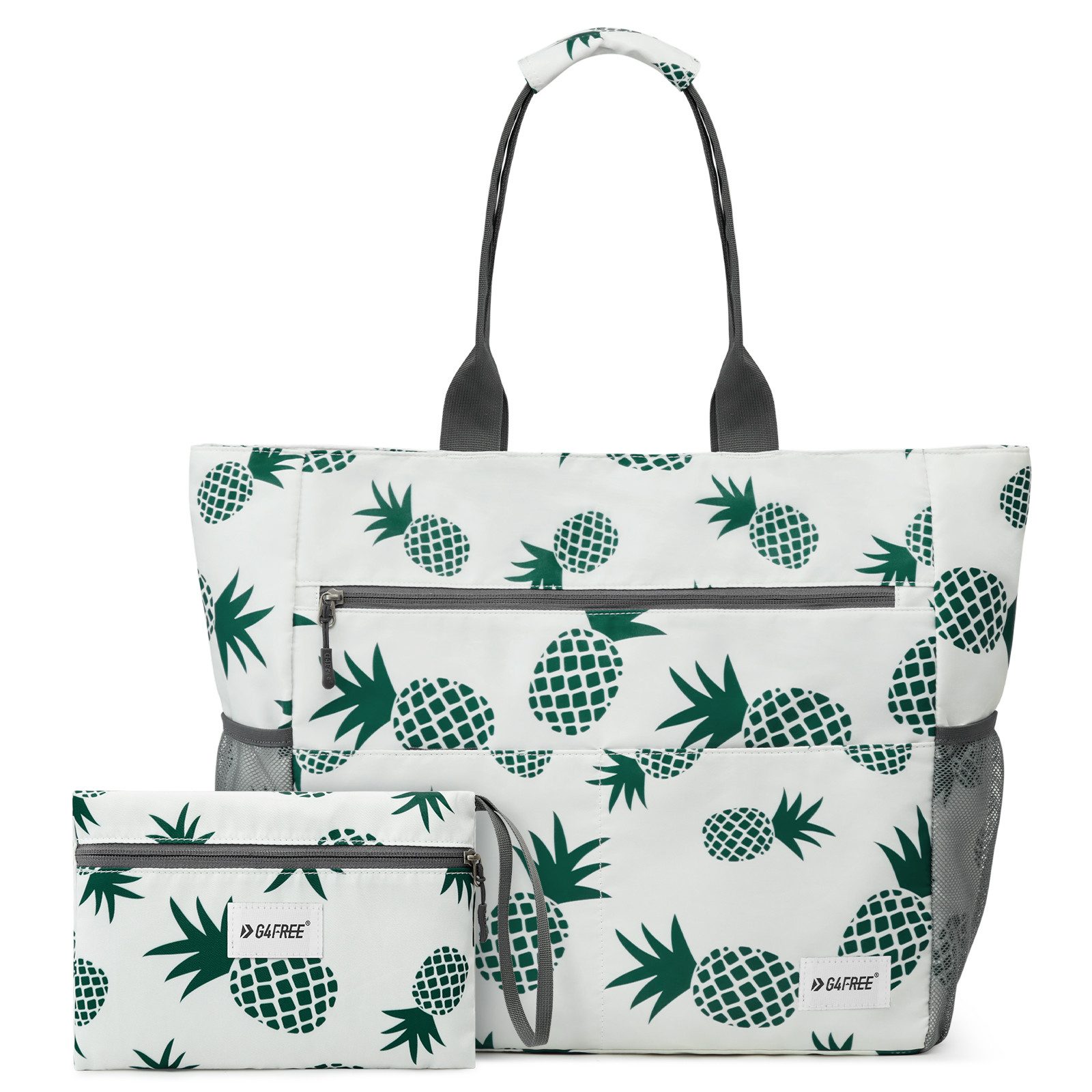 G4Free Strandtasche Strandtasche wasserdichte Handtasche sanddichte Freizeittasche, Tragetasche groß Reisetaschen faltbar für Frauen Praktische Aufteilung