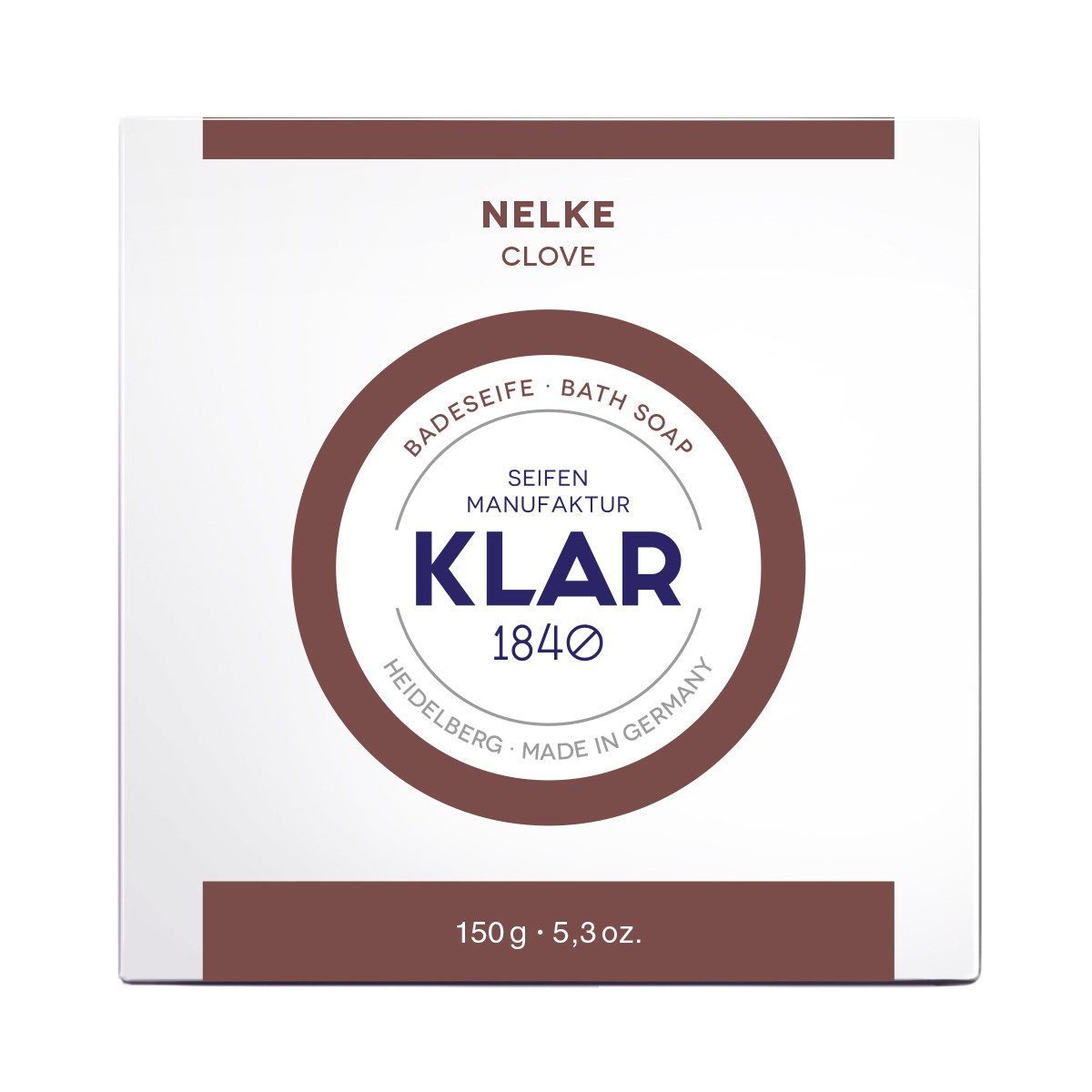 Handseife Klar Seifen Badeseife Nelke 150g, Cosmos zertifiziert, palmölfrei
