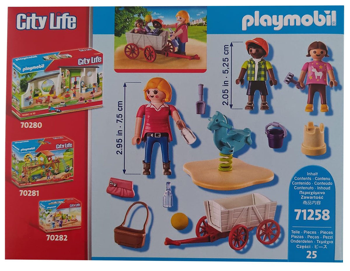 Playmobil® Spielfigur Playmobil City Life Erzieherin mit Bollerwagen, 3 Spi günstig online kaufen