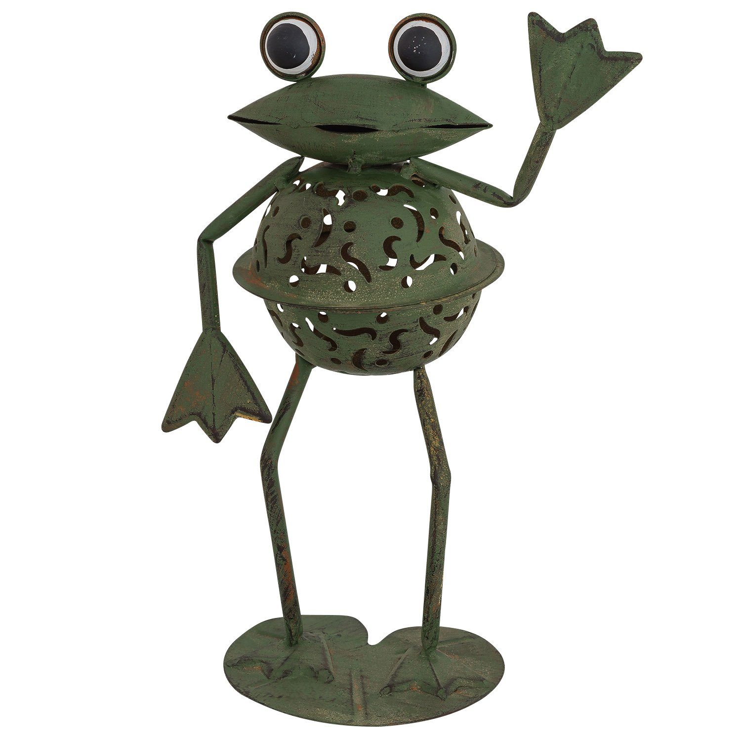 Aubaho Windlicht Windlicht Frosch 31cm Teelichthalter Garten garden tealight holder fro