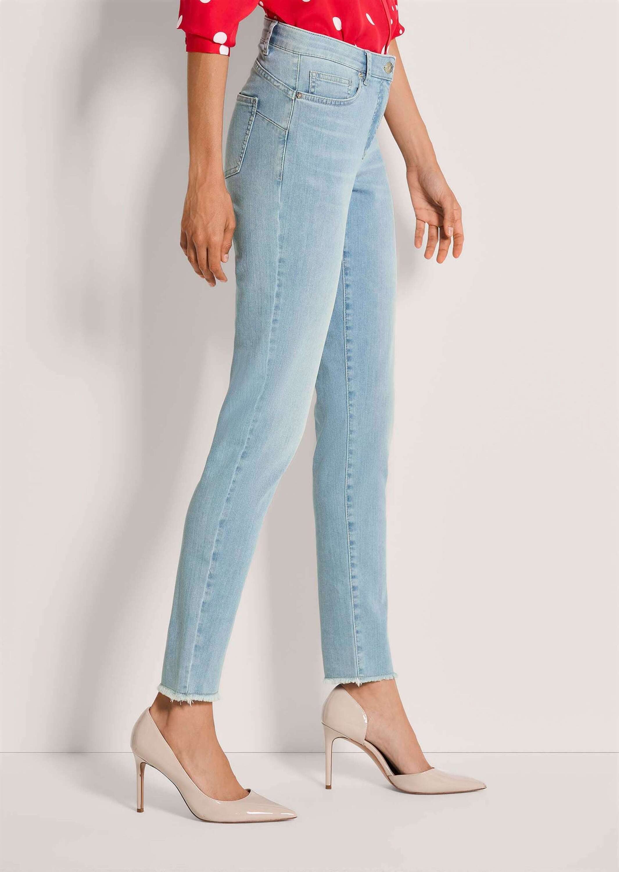 MADELEINE Gerade Jeans Skinnyjeans mit Formbund 5-Pocket-Hose mit Gürtelschlaufen, Taschen und Knöchellänge – Bild 3 von 5