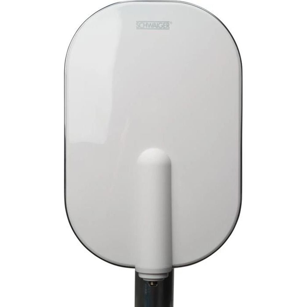 Schwaiger DVB-T2(T) Außenantenne Flachantenne (Aktiv, DAB+, spritzwassergeschützt, Empfang für Fernseher)