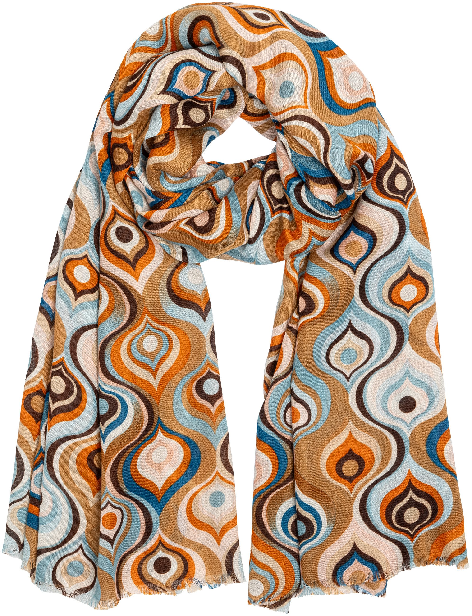 Caspar Modeschal SC520 Damen Schal mit stylishem 60er Retro Print