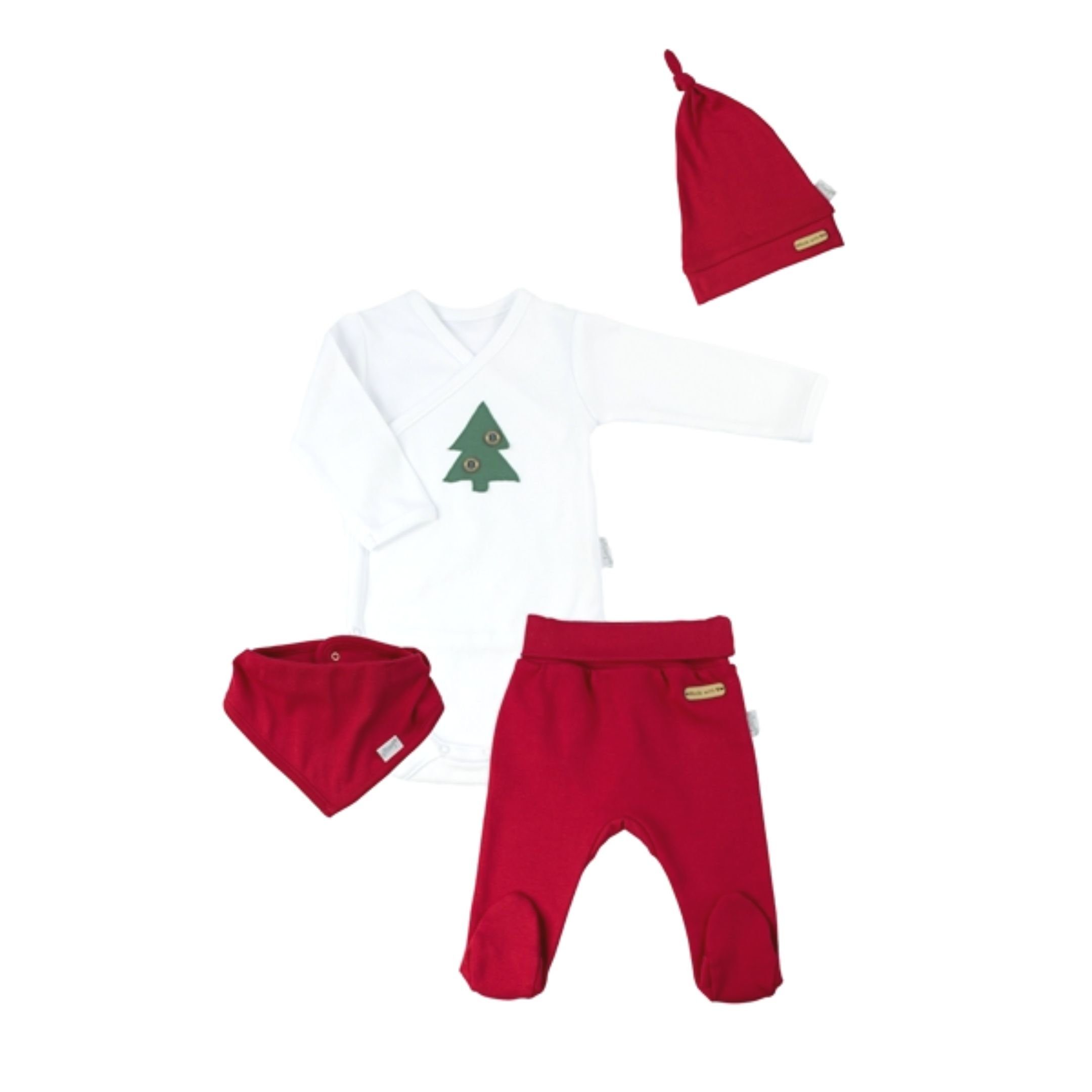 Erstausstattungspaket Baby Weihnachts Bekleidung Set, 4er Geschenk Set, Ausstattung, Xmas