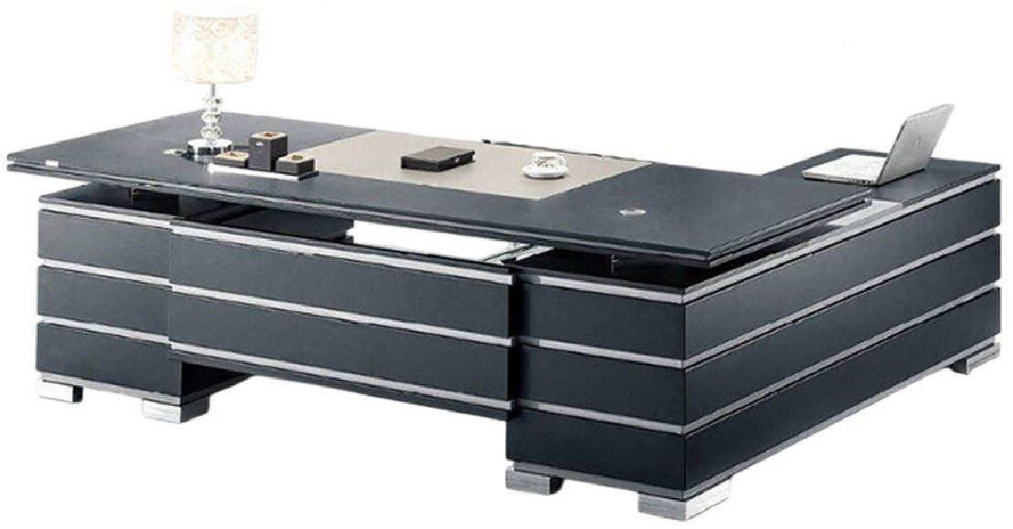 Xlmoebel Schreibtisch Exklusiver Bürotisch für Führungskräfte aus hochwertigem Leder (Eckschreibtisch), Hergestellt in Europa