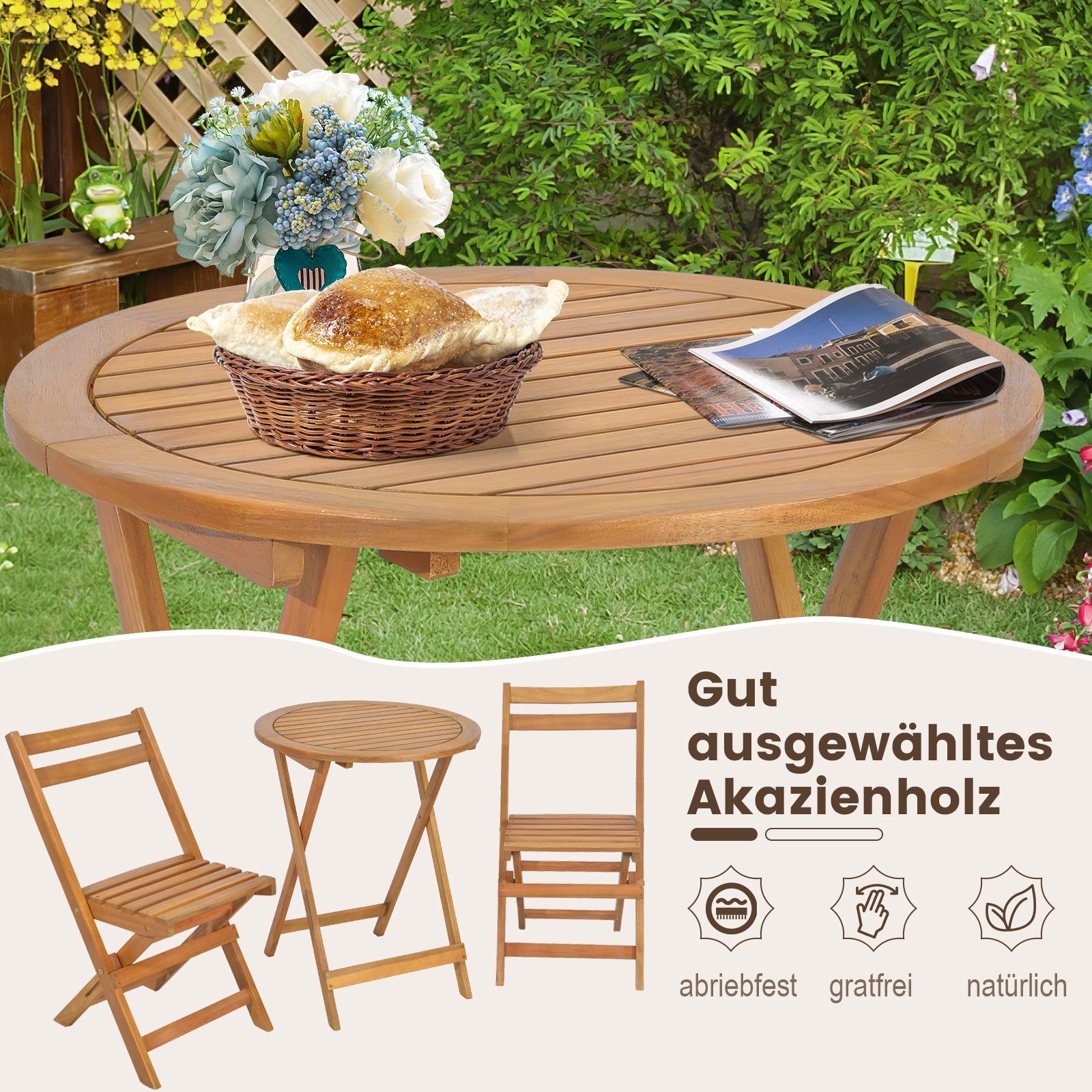COSTWAY Balkonset, (3-tlg), 2 Personen, mit günstig online kaufen