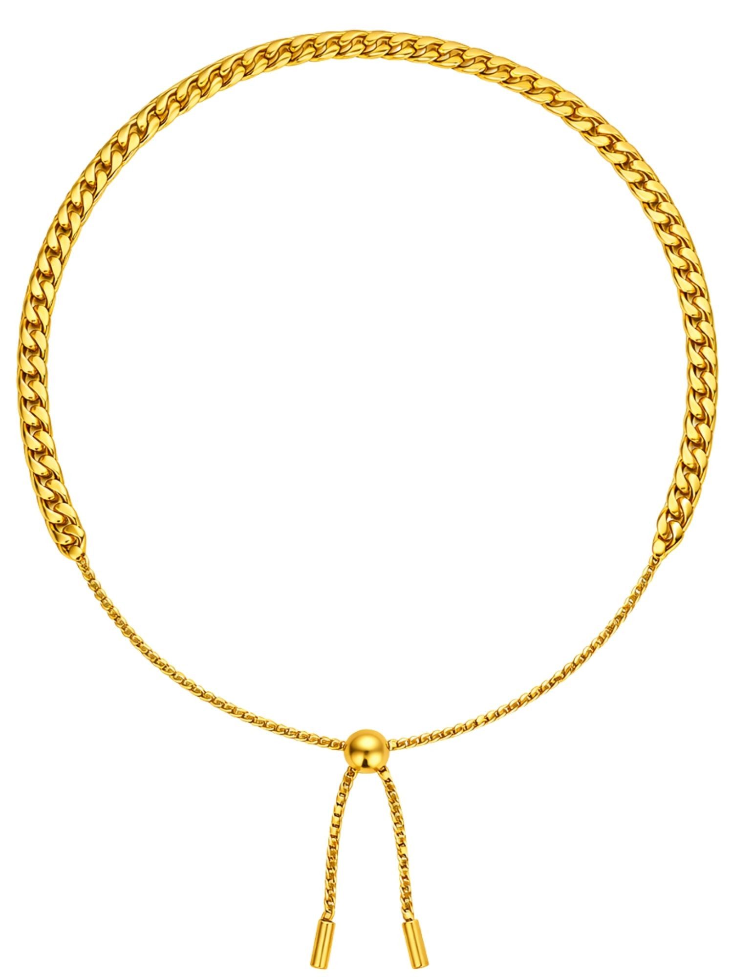 BS Schmuckdesign Gliederarmband Armband Damen 18K vergoldet Schiebekugelverschluss doppelte Armkette (inkl. Geschenkbox, 18K vergoldet), hypoallergen, nickelfrei & wasserfest