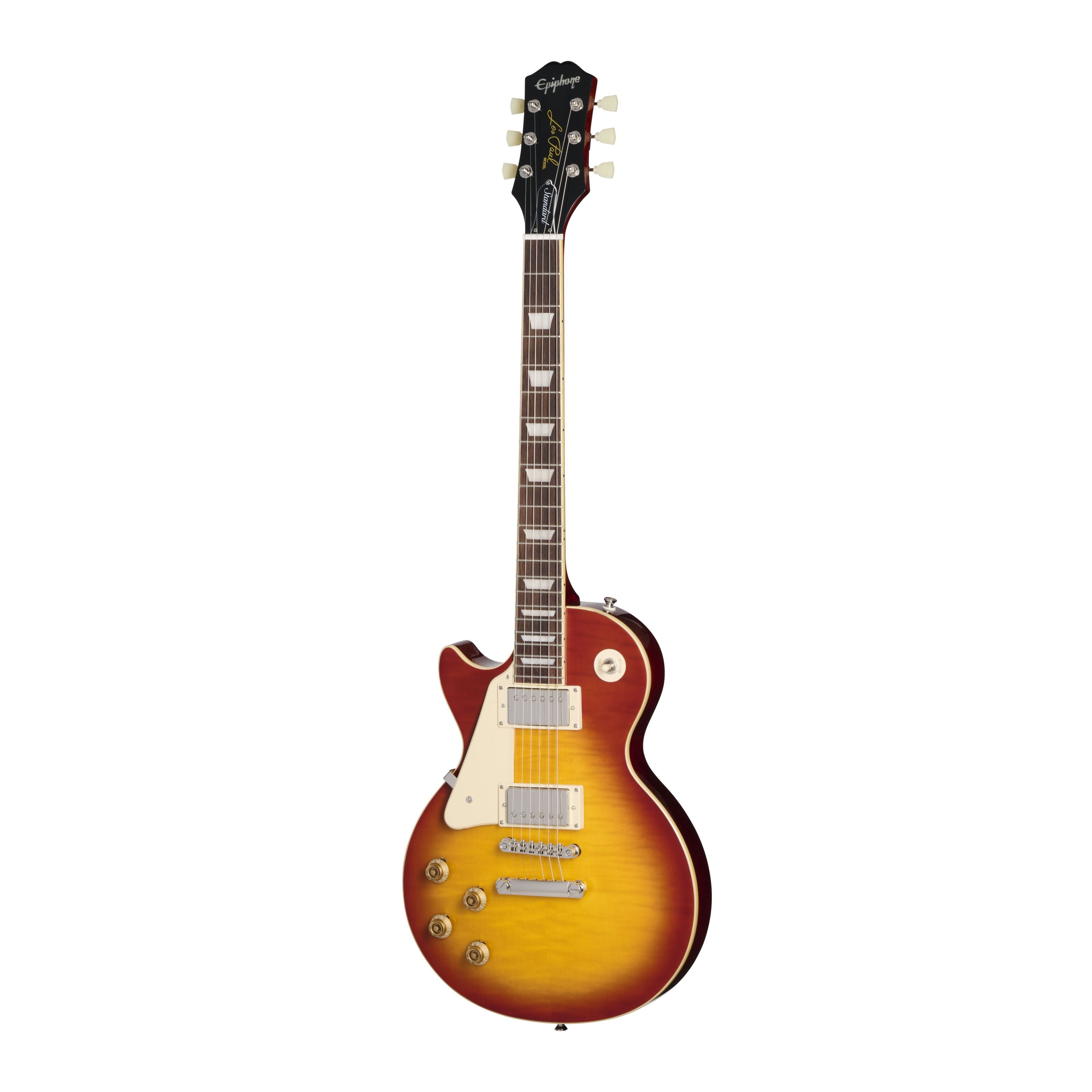 Epiphone E-Gitarre, E-Gitarren, Single Cut Modelle, Les Paul Standard 50s Figured Lefthand Washed Cherry Sunburst -