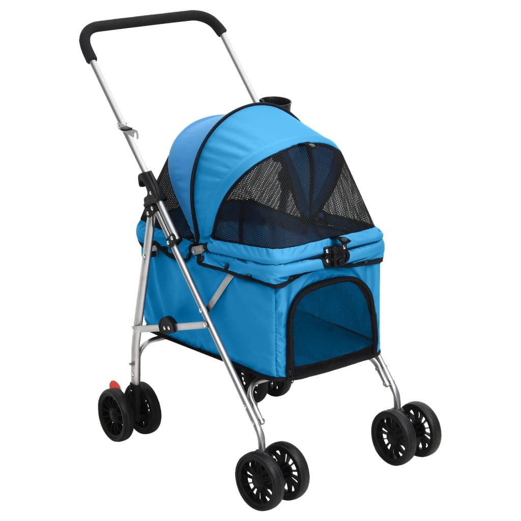 Hunde-Transportbox Hundewagen Faltbar Blau 76x50x100 cm Oxford-Gewebe