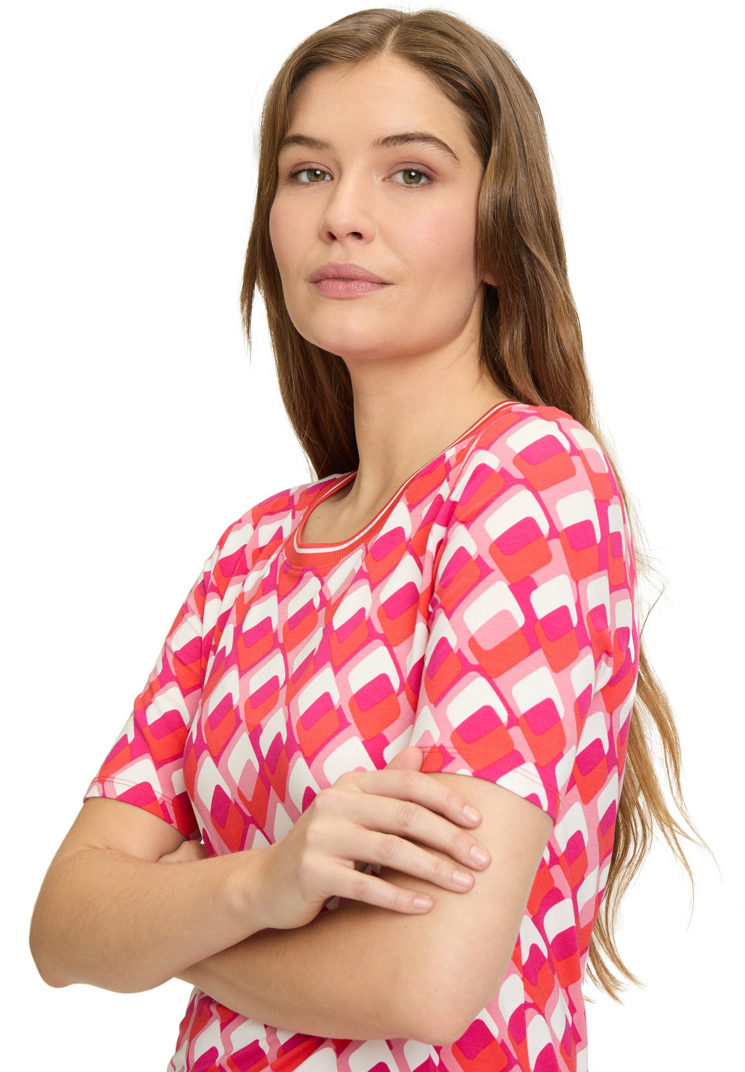 Betty Barclay Kurzarmshirt Damen mit Print (1-tlg) Rippbündchen