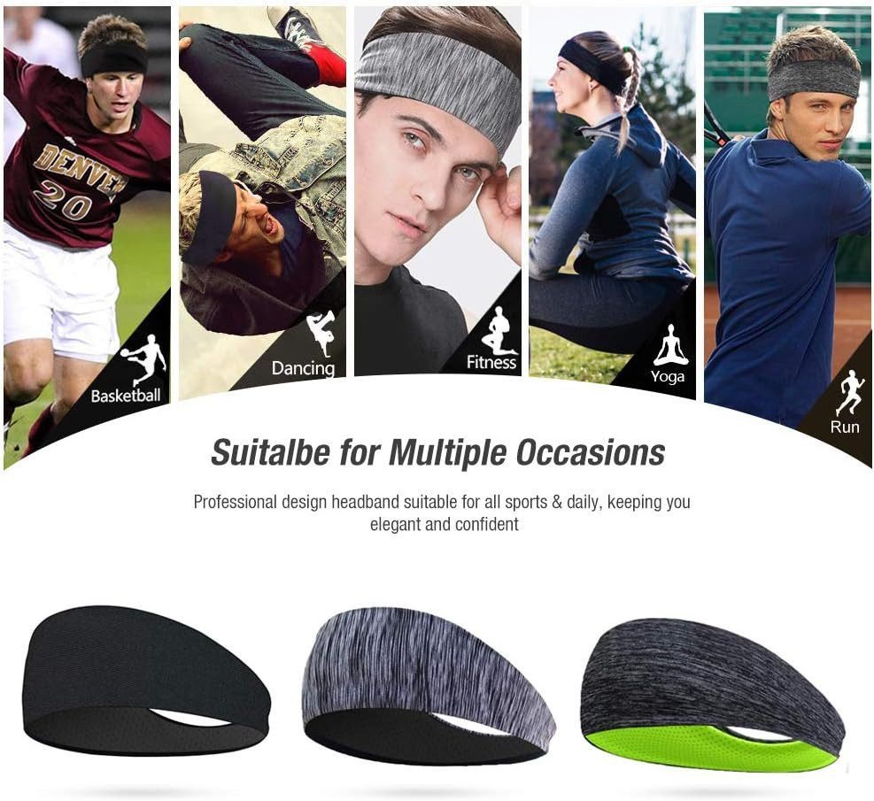 Blusmart Stirnband Sport-Stirnbänder im 3er-Pack (Unisex Stirnband, Schweiß günstig online kaufen