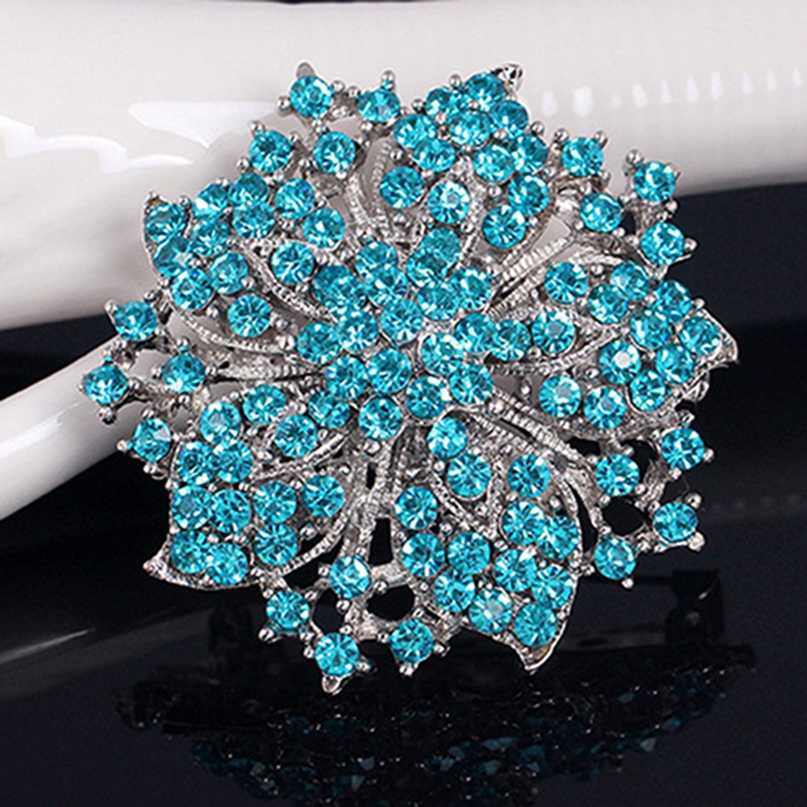 Rutaqian Brosche Brosche Pin, Corsage Brosche Vintage Blume Braut inspirierte Kristall