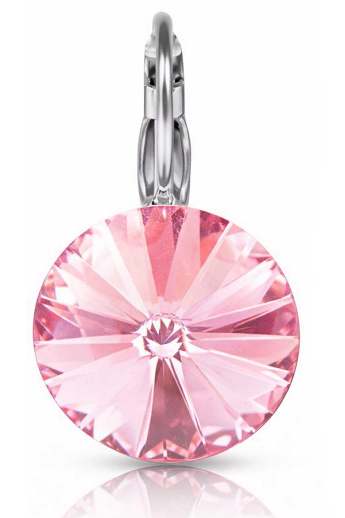 LUISIA® Paar Ohrhänger Silberne Ohrringe "Rivoli" mit 12 mm Kristallen von Swarovski® (2-tlg., inkl. Schmuckbox), Große Farbauswahl