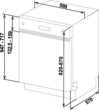 Sharp teilintegrierbarer Geschirrspüler, QW-NA25S44BI-DE, 14 Maßgedecke