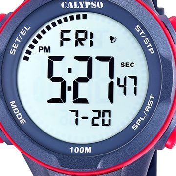CALYPSO WATCHES Digitaluhr Calypso Herren Jugend Uhr Digital, (Digitaluhr), Herren, Jugend Armbanduhr rund, Kunststoffarmband blau, Casual