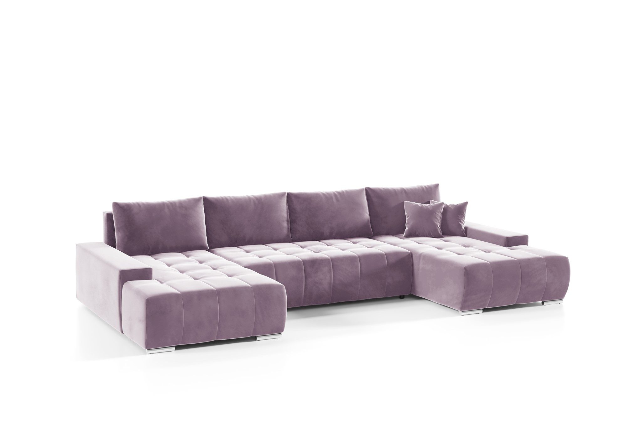 Fun Möbel Wohnlandschaft Sofa mit Schlaffunktion VOGAR in Stoff, inkl. Bettkasten, Inkl. 4 Rückenkissen und 2 Zierkissen
