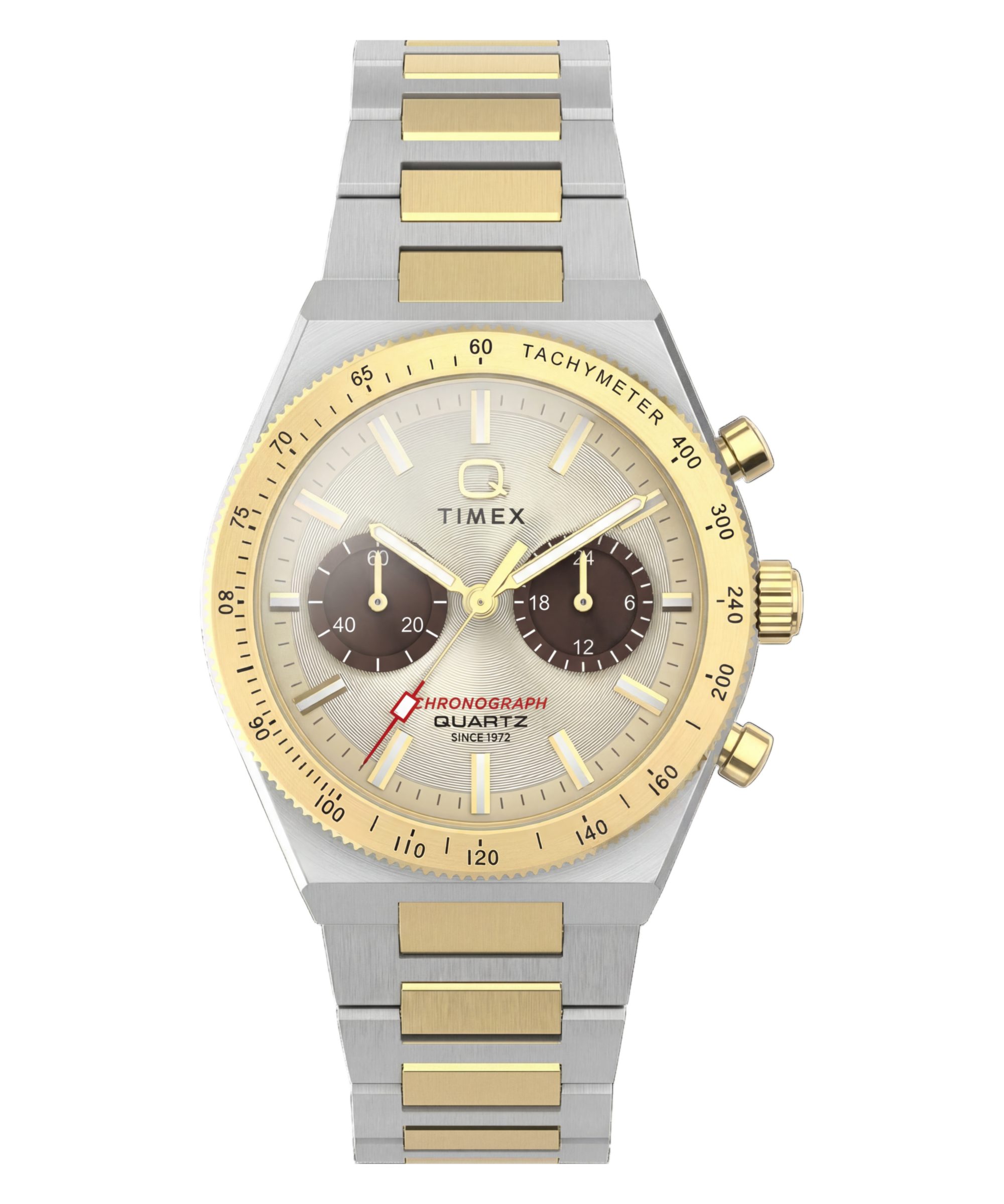 Timex Chronograph Q Timex Continental Chrono TW2Y92300AJ, Quarzuhr, Armbanduhr, Damenuhr, Herrenuhr, Edelstahlarmband, analog