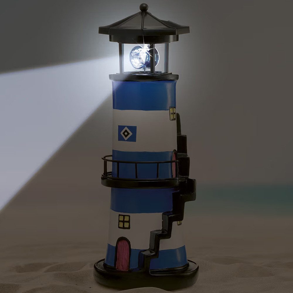 HSV Gartenfigur HSV Leuchtturm Treppe LED Solar