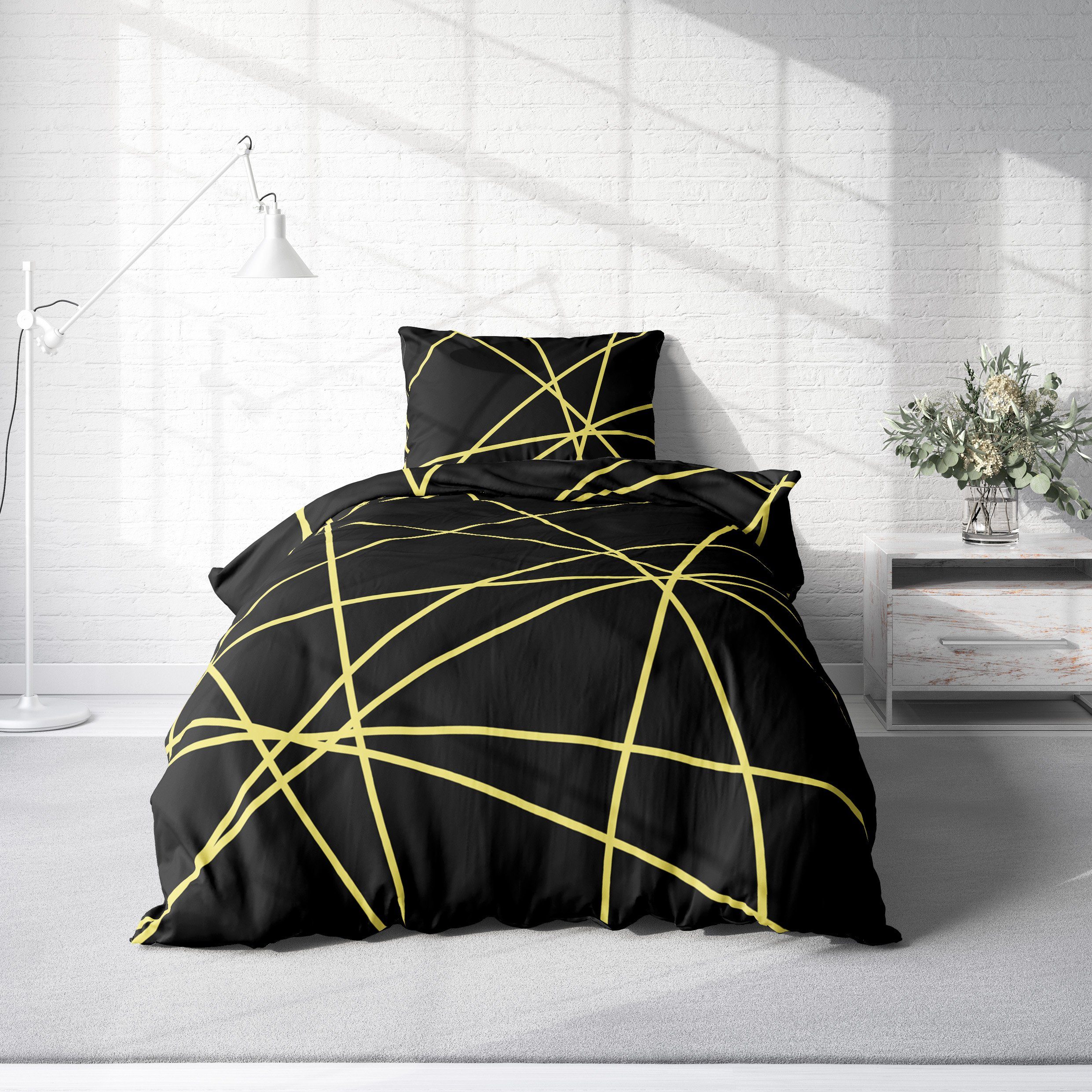 One Home Bettwäsche Stibo, Mikrofaser, 4 teilig, modern, grafisch und geome günstig online kaufen