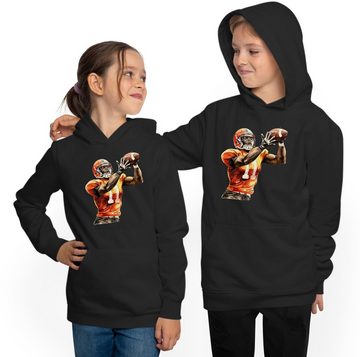 MyDesign24 Hoodie Kinder Kapuzen Sweatshirt - American Football Spieler Print Kapuzensweater mit Aufdruck, i507
