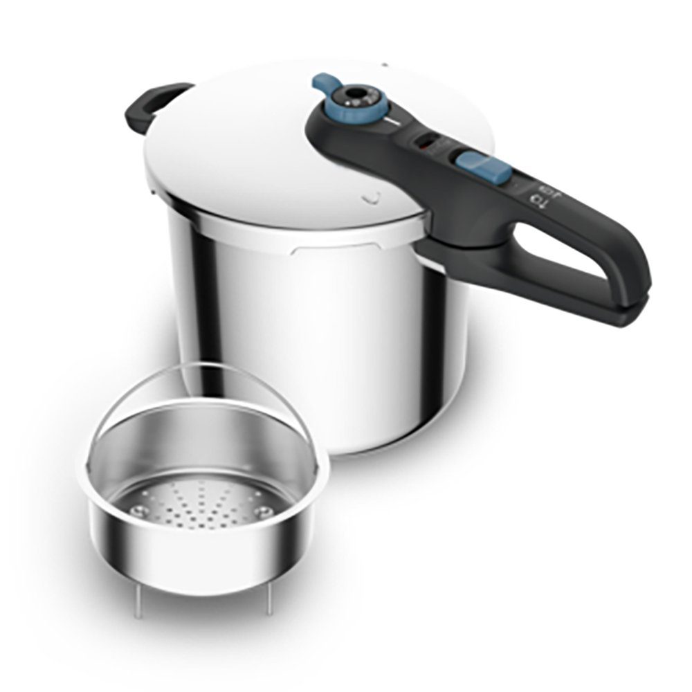Tefal Schnellkochtopf Tefal Secure Trendy Schnellkochtopf mit Dampfkorb- 8 Liter, Dampfkorb & Induktion