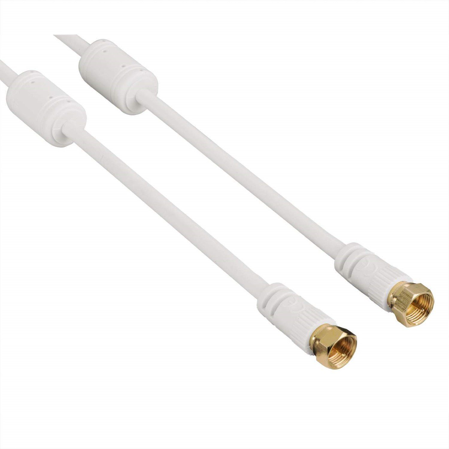 Hama 10m Sat-Kabel 100dB 4K HD TV Antennen-Kabel Video-Kabel, F-Stecker, (1000 cm), 10m für TV 4K UHD HD HDR DVB-S2 Koax-Kabel Koaxial-Kabel mit F-Stecker